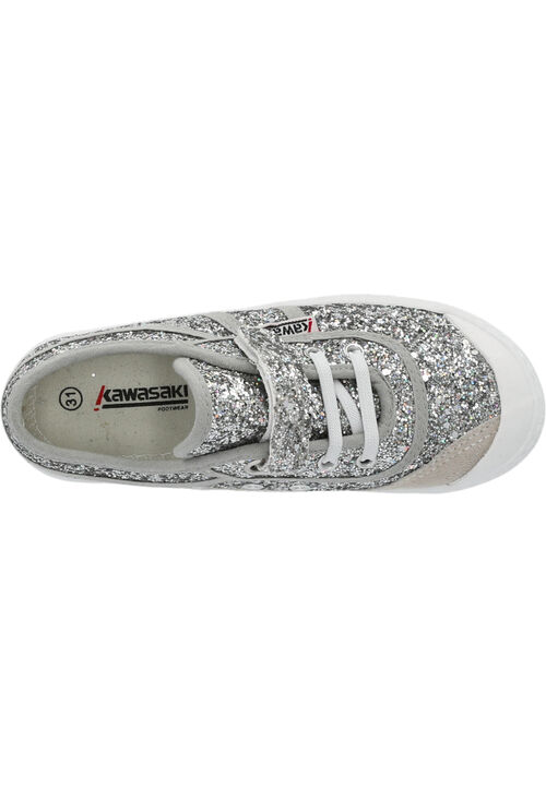 Kawasaki Glitter Kids Shoe W/Elastic K202586-ES 8889 Silver